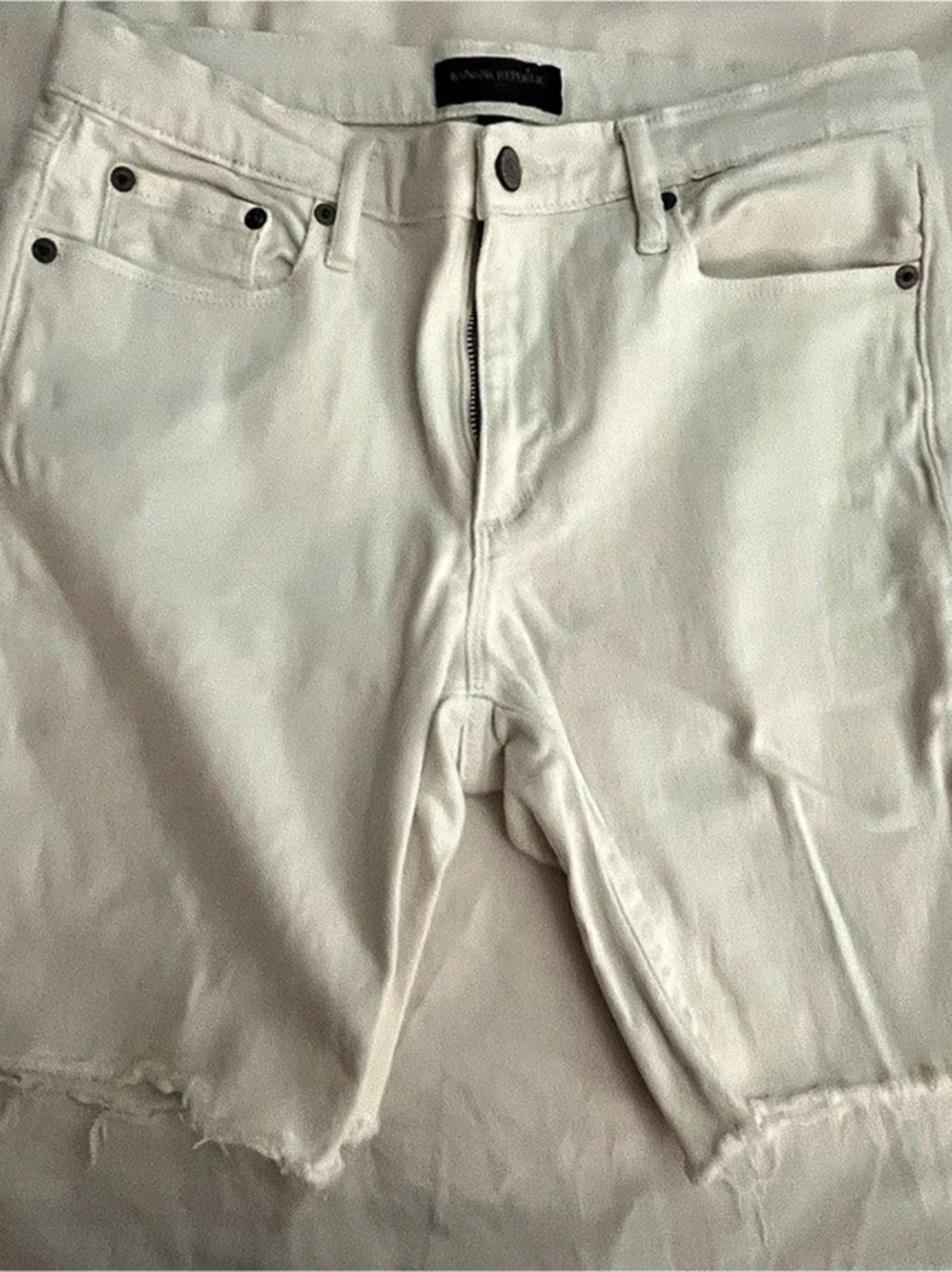 Banana Republic Women's Denim Cutoff Shorts in White Waist 28/6